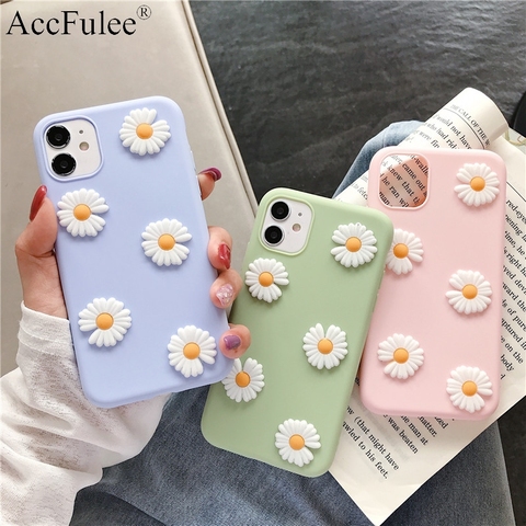 Korea Cute Little Daisies Flower Case for Huawei Honor 30S 20i 20S 10i 9X 9A 9C 9S 9N 9i 8A 8S 8C Soft TPU Phone Shell ► Photo 1/6