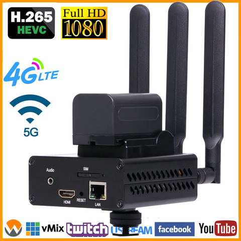 HEVC H.265 /H.264 3G/ 4G LTE 1080P HD HDMI Video Encoder HDMI Transmitter Live Broadcast Encoder Wireless RTMP SRT Encoder WIFI ► Photo 1/6