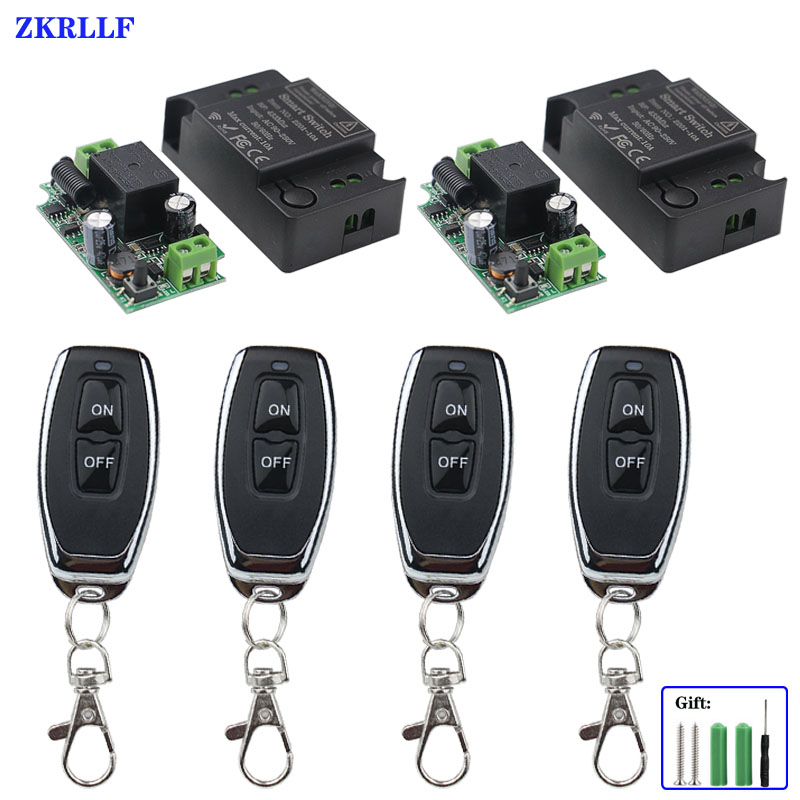 220V 110V 10A Relay 1CH Wireless Wall Switch Transmitter Lamp Bulb Lights ON/OFF 