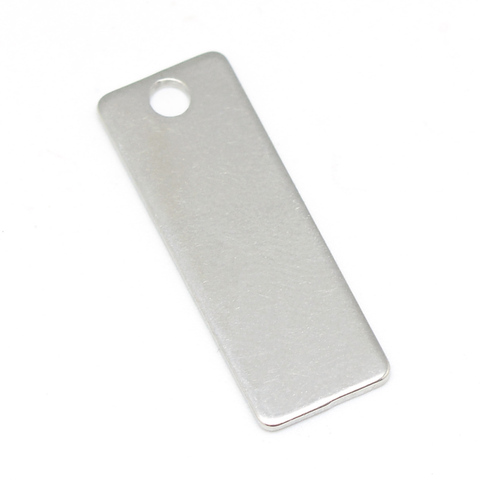 100 pc 304 Stainless Steel Rectangle Tag Pendants for necklace jewelry making, Stainless Steel Color F80 ► Photo 1/6