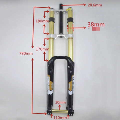 ZOOM Fork 680DH Downhill MTB Mountain Bike fork RA Suspension Damping Bicycle fork Black White Gold Golden ► Photo 1/6