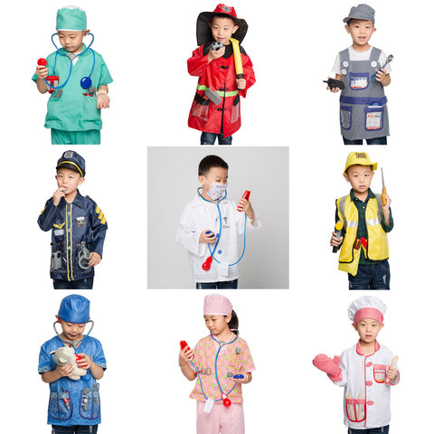 Umorden Kids Child Doctor Nurse Firefighter Astronaut Costume Occupation Game Role Play Kit Set for Boys Girls Party Fancy Dress ► Photo 1/6