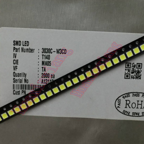 200PCS/Lot AOT SMD LED 3030 3V 1.5W Cool White  High Power  For TV/LCD Backlight 3030C-W3C3 ► Photo 1/2