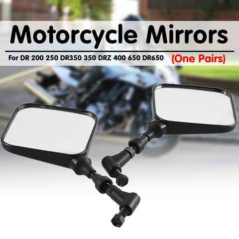 1 Pair Motorcycle Mirrors Rear View Side Mirror For Suzuki DR 200 250 DR350 350 DRZ 400 650 DR650 Motorcycle Mirrors Accessories ► Photo 1/6