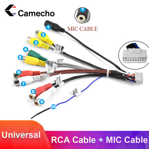 kiwi fugtighed terrasse Camecho 2 Din Cable RCA Output Cable External Microphone Adapter Cable  Universal For 2 din Car Radio RCA Output Cable MIC Cable - Price history &  Review | AliExpress Seller - camecho Official Store | Alitools.io