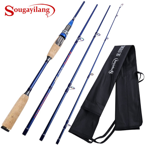 Sougayilang 4 Section Lure Rod 2.1M 2.4M Ultralight Weight Fishing Rod Carbon Rod Spinning Travel Rod Carp Fishing Tackle ► Photo 1/6