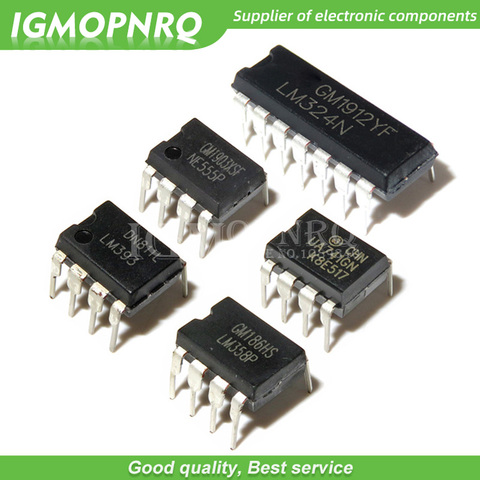 20PCS UA741 LM324 LM393 LM339 NE555 LM358 DIP LM358N LM324N LM339N LM393N NE555P UA741CN Amplifier Circuit new ► Photo 1/6