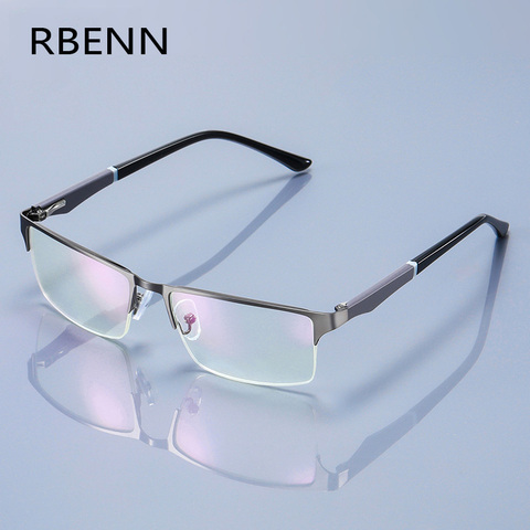 RBENN BRAND DESIGN Reading Glasses Men Anti Blue Light Half-frame Business Computer Prescription Eyeglasses +0.75 1.5 1.75 2.75 ► Photo 1/6