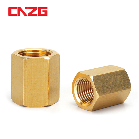 Brass Pipe Fitting Copper Hose Hex Coupling Coupler Fast Connetor Female Thread 1/8