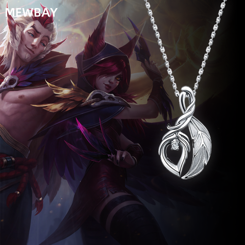 LOL Xayah and Rakan Necklace S925 Sterling Silver Pendant League of Cool Hot Games Propose Marriage Legends Fan Sweat Couples ► Photo 1/6