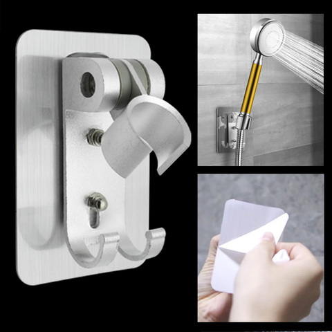 Adjustable Self-adhesive Handheld Suction Up Chrome Polished Showerhead Holder Wall Mounted Bathroom Shower Holder Bracket ► Photo 1/6