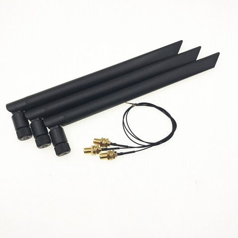 6dBi Dual Band IPEX MHF4 Antenna Set for Intel 9560 9260 8265 AX200 AX201 NGFF M.2 Card U.fl RP-SMA Wifi Cable ► Photo 1/5