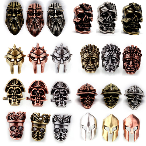 Paracord beads rope mask Pendant helmet Beads Metal Antique steel Gold or Bronze  Charms For Bracelet beads for jewelry making ► Photo 1/6