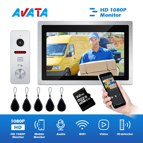 WiFi Video Intercom for Home 10 Inch Monitor IP Wireless Doorbell Peephole with Camera Intercoms for the Apartment Residential ► Photo 1/6