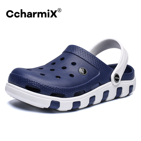 CcharmiX Men Sandals Summer Beach Rubber Clogs 2022 Top Quality Fashion Slip On Mens Clogs Garden Shoes Male Footwear Big Size ► Photo 1/6