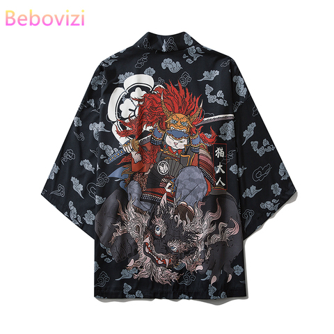 2022 Harajuku Japanese Fashion Kimono Men and Women Cardigan Shirt Blouse Haori Obi Asian Clothes Samurai Male ► Photo 1/6