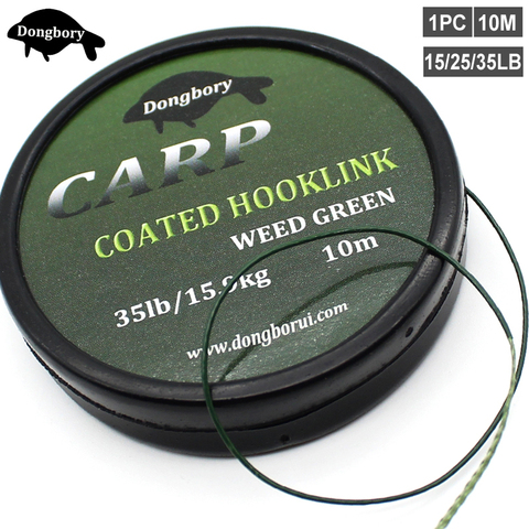 10M Carp Fishing Line Coated Hook Link Hair Rig Hooklink Rigging Line Quick Sinking Carp Coated Wire Carp Tackle Line 15/25 35LB ► Photo 1/6