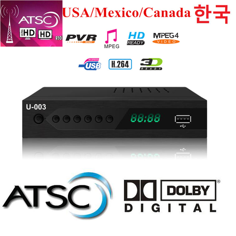 2022 Hot sale USA Mexico Canada Atsc-t Terrestrial Digital TV Receiver FTA Tv Tuner Atsc Tv Box Dolby Ac3 Atsc Digital Broadcast ► Photo 1/6