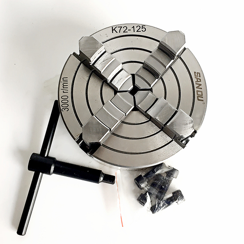 K72-125 Small Lathe Chuck 125mm 5'' Inch with Jaw Hardened Steel for Mini Lathe ► Photo 1/6