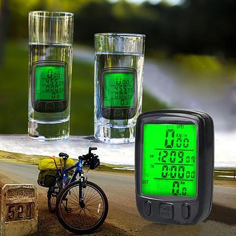 Bicycle Cycling Computer LCD Odometer Waterproof Backlight Bike Cycle Speedometer Waterproof Stopwatch Odometer Backlight Black ► Photo 1/6
