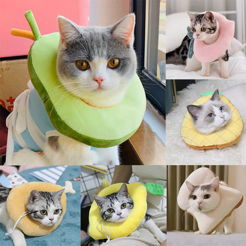 Soft Toast Avocado Shaped Cotton Pet Elizabethan Collar Dog Cat Adjustable Wound Healing Collar Prevent Bite Neck Ring For Pets ► Photo 1/6