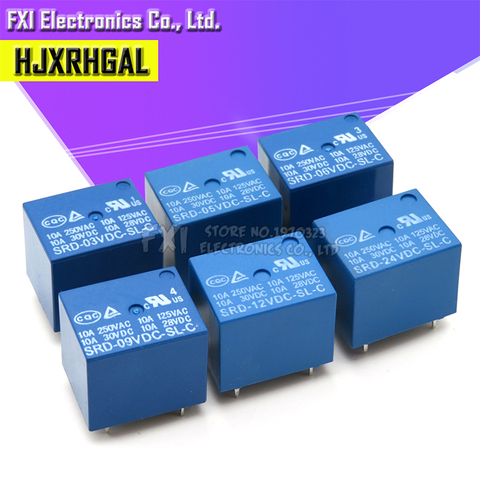 5PCS Relay SRD-03 05 09 06 24 12VDC-SL-C 5PINS 3V 5V 9V 6V 24V 12V High-quality SRD-03VDC-SL-C SRD-05VDC-SL-C SRD-09VDC-SL-C ► Photo 1/6