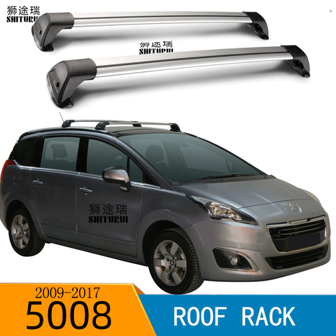 SHITURUI 2Pcs Roof Bars for PEUGEOT 5008 2009-2017  Aluminum Alloy Side Bars Cross Rails Roof Rack Luggage Carrier ► Photo 1/1