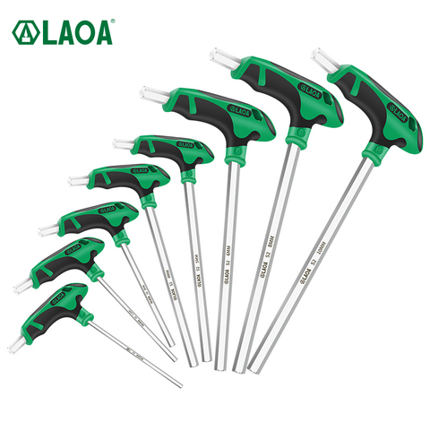 LAOA T-shaped hexagon Screwdriver S2 Hex Screwdrivers set 2.5/3/4/5/6/8mm 58HRC Socket Screw Wrench ► Photo 1/6