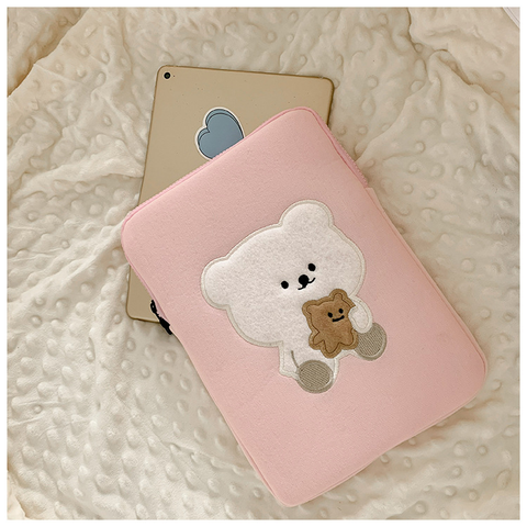 Tablet Case Bag Korea cute bear For Mac Apple laptop bag female student bag 11 inch 13 inch liner bag protective cover ► Photo 1/6