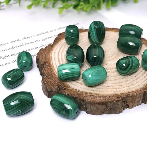 1pc Natural Stone Malachite Buddha Drum shape Loose Beads Green Round Single Bead for Bracelets Making DIY Jewelry Accessories ► Photo 1/6