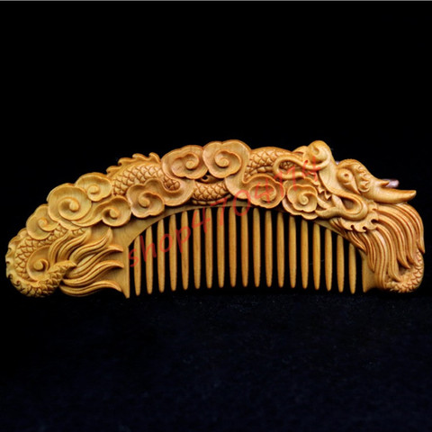 Natural cliff cypress, hand-carved solid wood comb exquisite handicraft jewelry, gifts ► Photo 1/6