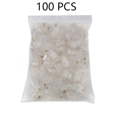 50/100 Pieces 8P8C RJ45 Modular Plug for Network CAT5 LAN Professional and High Quality ► Photo 1/6
