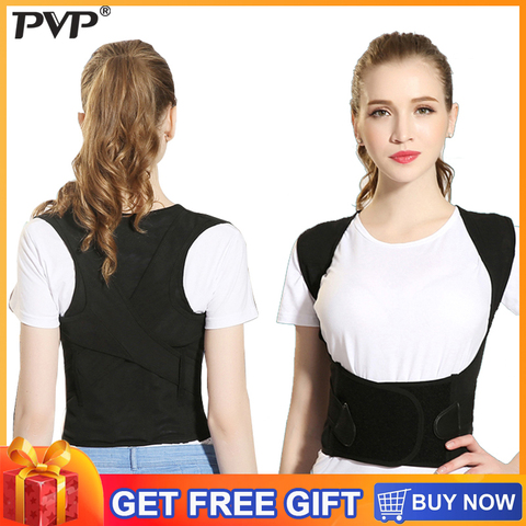 Back Posture Corrector for Men / Women Children Doctor Adjustable Clavicle Shoulder Lumbar Support Black XXXL Medical Corset ► Photo 1/6