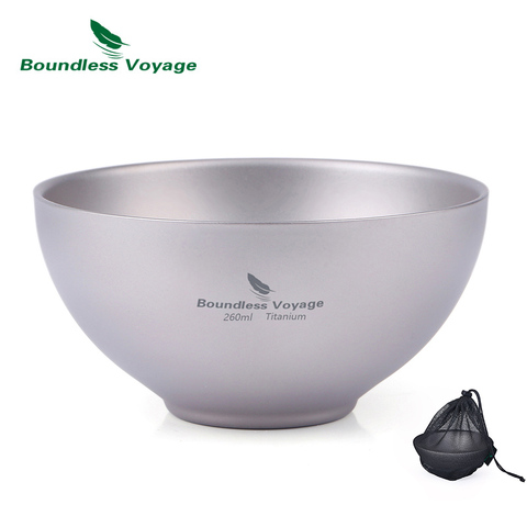 Boundless Voyage Titanium Double-Wall Bowl Outdoor Camping Tableware Only 79.1g ► Photo 1/6