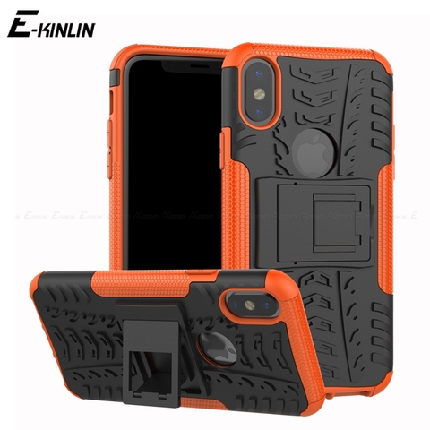 Tough Hard Heavy Duty Cover For iPhone 11 12 mini Pro XS Max XR X 6 6S 8 7 Plus SE 2022 SE2 Shockproof Hybrid Stand Armor Case ► Photo 1/6