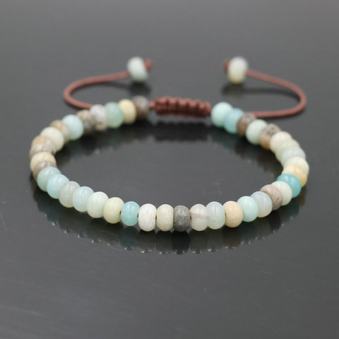 New Design Abacus Beads Bracelet Men Amazonite Natural Stone Bracelet For Women Girls Lucky Couple Bracelets Jewelry Lover Gift ► Photo 1/6