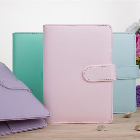 MINKYS Macaroon Color A6/A5 PU Leather DIY Binder Notebook Cover Diary Agenda Planner Bullet Cover School Stationery ► Photo 1/6