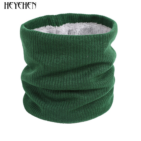 Unisex Knitted Warm Scarf Winter Autumn Ring Women Bandana Solid Scarf Fleece Men Headband Neck Scarf Shawl ► Photo 1/5