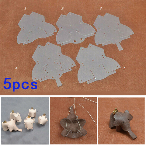 5pcs PVC Leather Craft Template Animal Sewing Pattern Stencils Craft Making DIY Handmade Leather Elephant Ornaments Pendant ► Photo 1/6