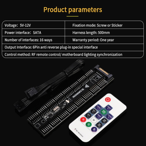 Barrow DK301-16, 16-way Controller, Full Function LRC2.0 5V RGB Controller, Can Synchronization 5V RGB Motherboard ► Photo 1/1