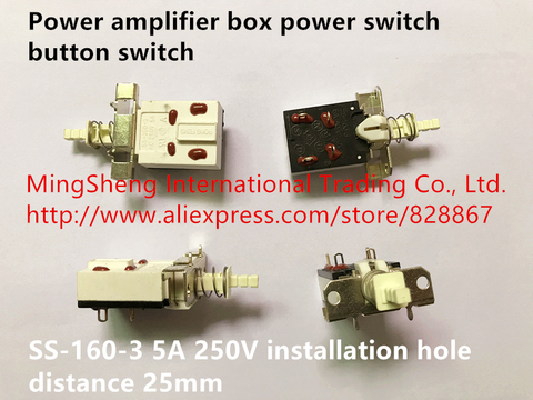 Original new 100% power amplifier box power switch button switch SS-160-3 5A 250V installation hole distance 25mm ► Photo 1/3