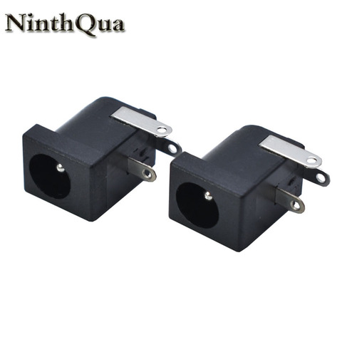 5/10pcs 5.5x2.1 5.5x2.5mm DC-005 Black DC Power Jack Socket DC Connectors Supply Barrel-Type Right Angle PCB Mount Terminal ► Photo 1/6