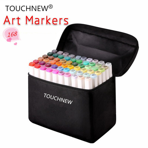 TOUCHNEW 168 Colors Single Art Markers Brush Pen Sketch Alcohol Based Markers Dual Head Manga Drawing Pens Art Supplies ► Photo 1/6