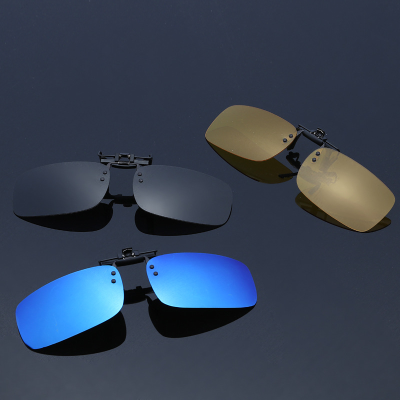 Polarized Clip On Sunglasses UV 400 Protection for Driving Fishing Cycling Night Vision Glasses Prescription/Myopia Eyeglasses ► Photo 1/5
