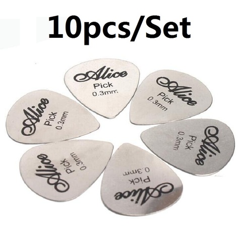 10pcs/lot Alice 0.3mm Guitar Picks Plectrum Stainless Steel Metal Guitar Picks Plectrum Guitar Parts & Accessories YYY GYH ► Photo 1/4