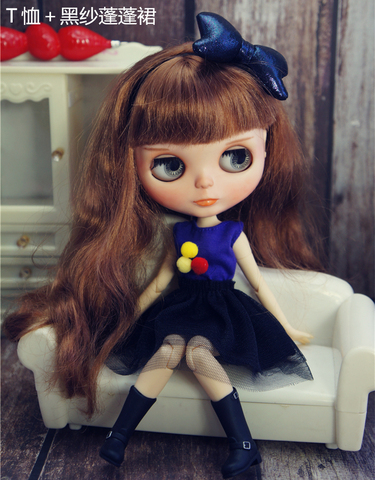 HOT Fashion Cute Outfit Tops Vest Trousers Skirt  Blyth Clothes Dress For Dolls ► Photo 1/6
