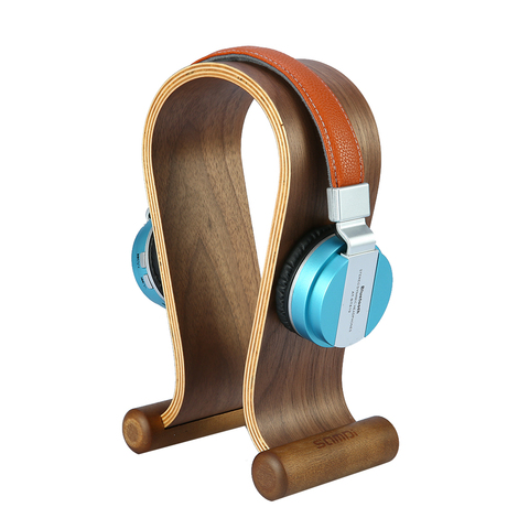 Wooden Walnut Wood Headphone Gaming Headset Display Stand Holder Hanger for headset headphone earphone tablets tablet ► Photo 1/6