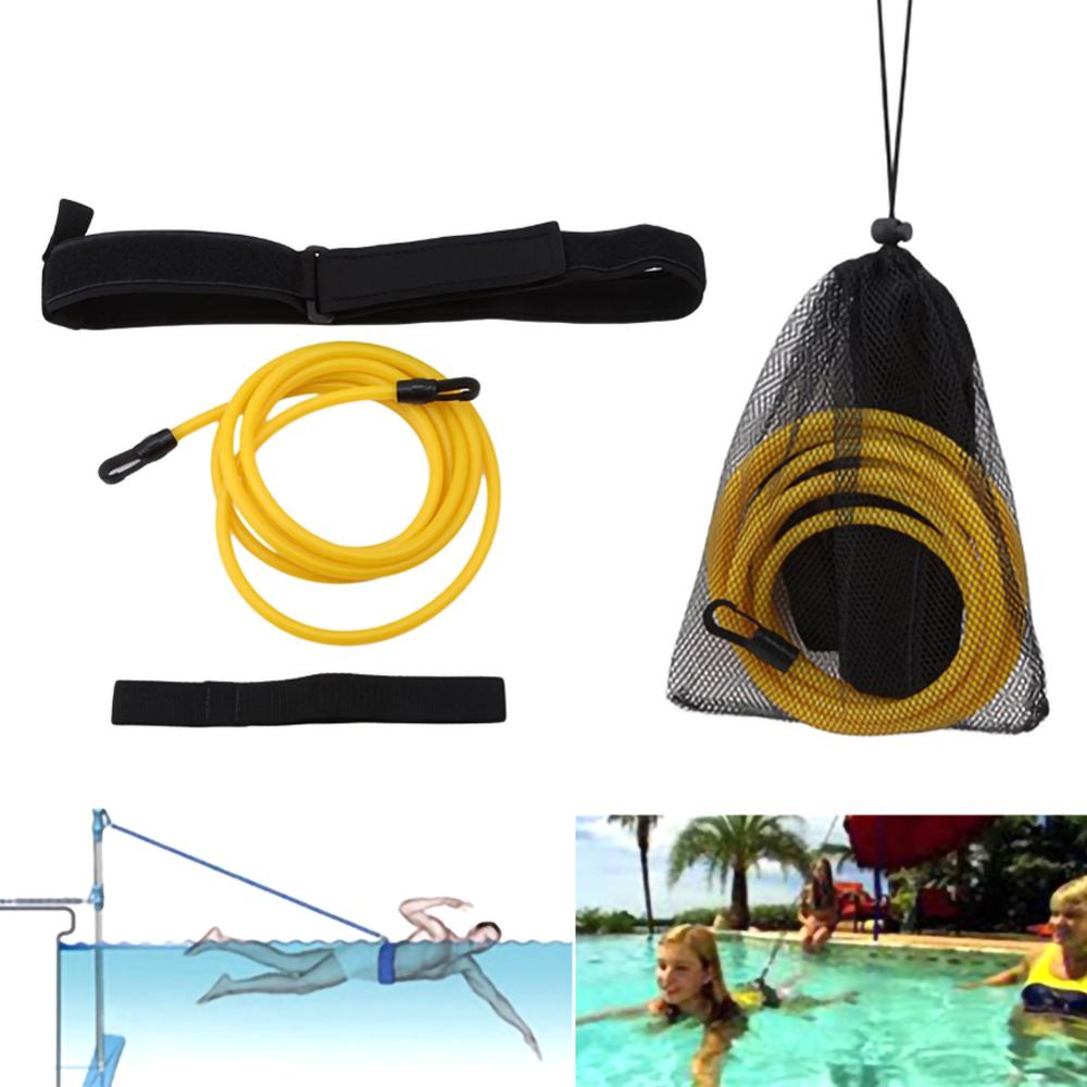 Swimming Training Rope Resistance Bungee Exerciser Leash Safety Belt Swim Pool 