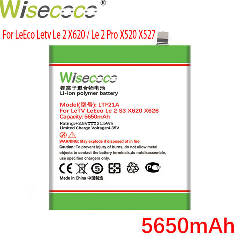 WISECOCO 5650mAh LTF21A Battery For LeEco Letv Le 2 X620 / Le 2 Pro X520 X527 Phone ► Photo 1/6