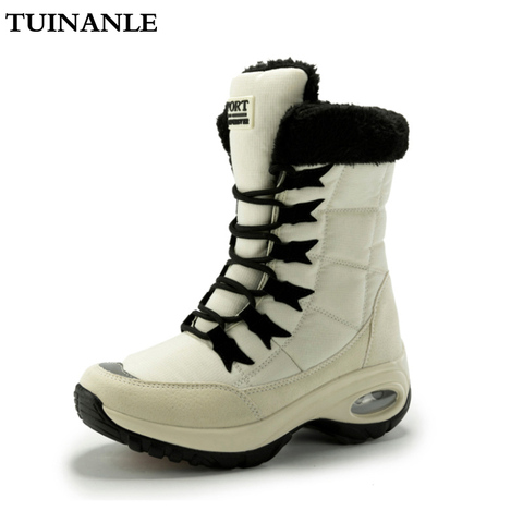 TUINANLE  Quality Waterproof Winter Women Boots Keep Warm Mid-Calf Snow Boots Ladies Lace-up Comfortable Boots Chaussures Femme ► Photo 1/6